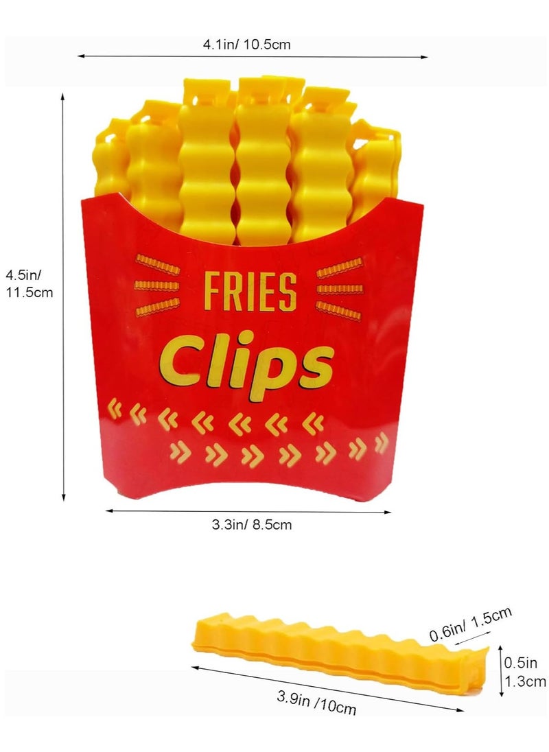 JoyousSto 12 Pcs French Fries Shaped Fun Bag Clips, Bag Clips for Food Storage, Plastic Heavy Duty Air Tight Seal Grip, Seal Opened Food Packages, Kitchen Accessories, Tightly Seals Chip  - Image 3