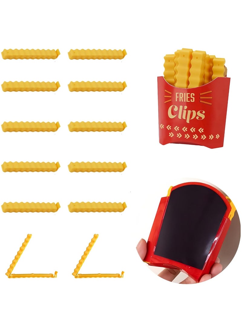 JoyousSto 12 Pcs French Fries Shaped Fun Bag Clips, Bag Clips for Food Storage, Plastic Heavy Duty Air Tight Seal Grip, Seal Opened Food Packages, Kitchen Accessories, Tightly Seals Chip  - Image 2