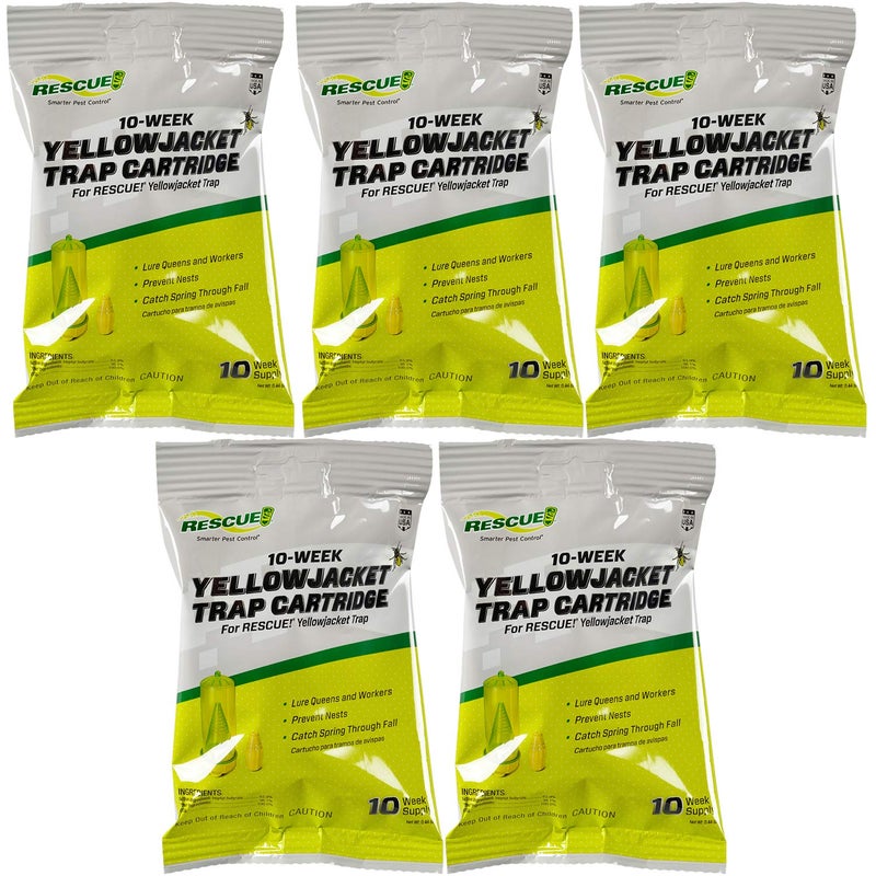 RESCUE! Yellowjacket Attractant Cartridge (10 Week Supply) â€“ for RESCUE! Reusable Yellowjacket Traps - (5 Pack) - Image 1