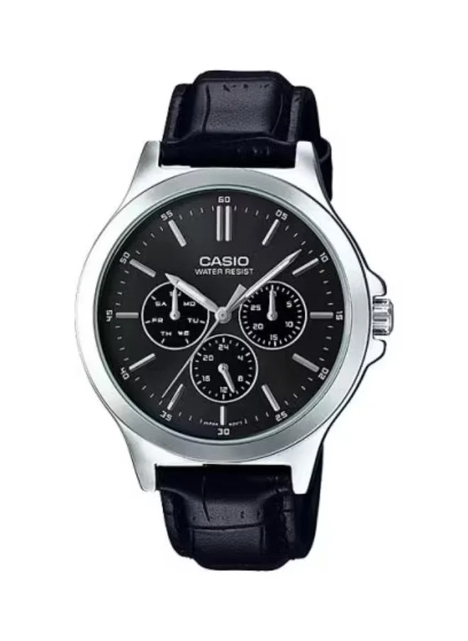 CASIO Men's Analog Display Watch With Black Leather Strap - MTP-V300L-1A