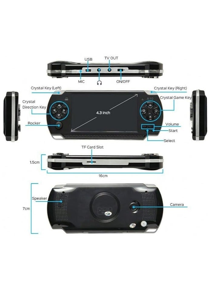 Classic Handheld Gaming Console – 4.3-Inch Display with 200 Retro Games and Integrated Camera - Image 3