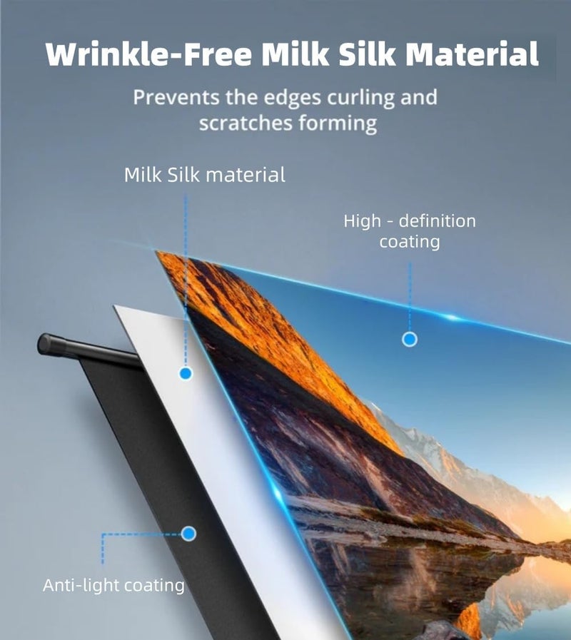 إف إتش شاشة عرض محمولة FH Flash Hawk 2-in-1 بحجم 84 بوصة ونسبة 16:9 مع حامل ثلاثي القوائم وحقيبة حمل للاستخدام الداخلي والخارجي في المسرح المنزلي والسينما في الفناء الخلفي والسفر - Image 3