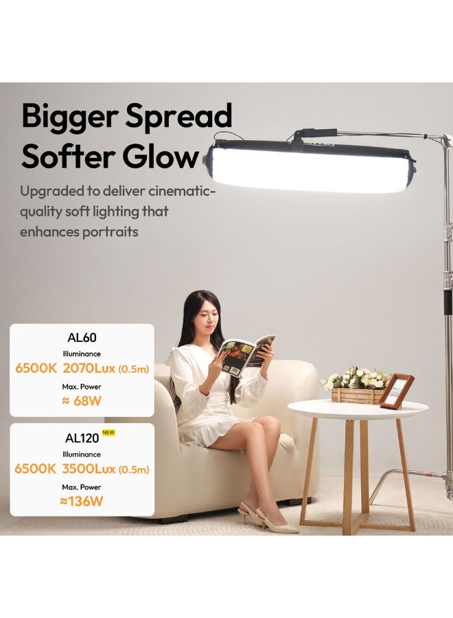 يولانزي Ulanzi AL120 ضوء أنبوب هوائي LED قابل للنفخ – 120 واط، 2700K–6500K، CRI ≥ 96، شحن سريع USB-C، تحكم عن بُعد، 10 تأثيرات إضاءة، تصميم محمول مع حقيبة حمل - Image 4