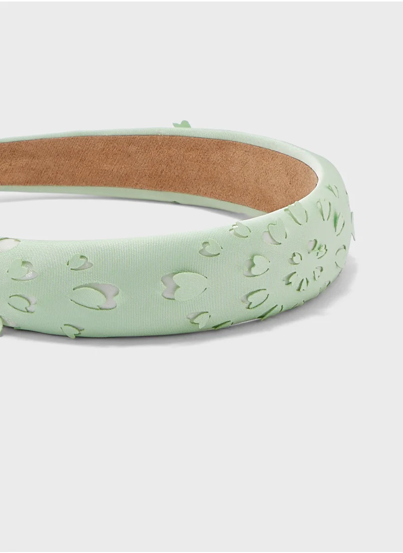 Ginger Floral Design Heart Padded Headband