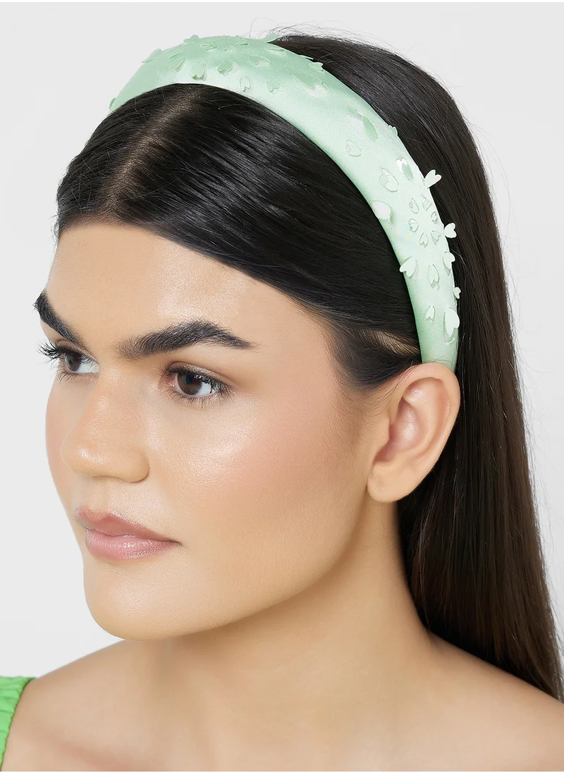 Ginger Floral Design Heart Padded Headband