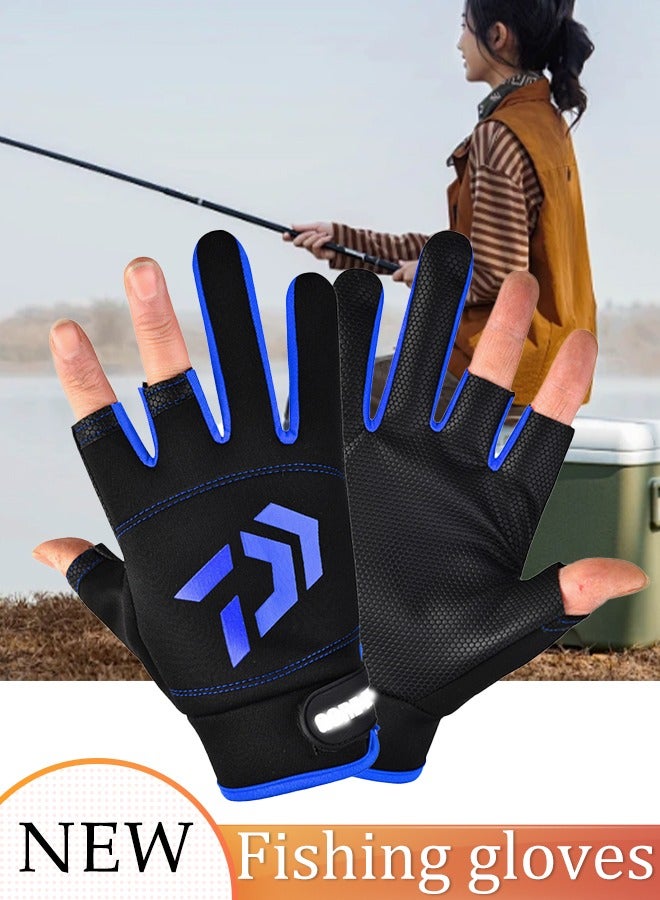Generic Fishing Half Finger Gloves Windproof and Water Repellent Warm Gloves with Finger Cap 3-finger Glove Anti-slip Grip for Running, Cycling, Driving, Fishing - Image 1