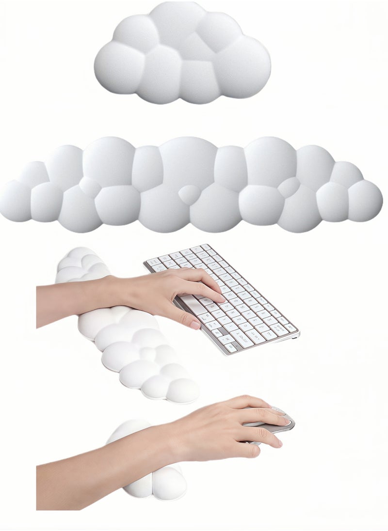 Generic Cloud keyboard wrist rest keyboard wrist rest set coaster mouse pad set memory foam wrist rest non-slip wrist rest keyboard ergonomic wrist rest for keyboard and mouse, suitable for computer, laptop  - Image 1