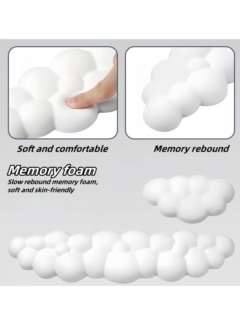 Generic Cloud keyboard wrist rest keyboard wrist rest set coaster mouse pad set memory foam wrist rest non-slip wrist rest keyboard ergonomic wrist rest for keyboard and mouse, suitable for computer, laptop  - Image 4