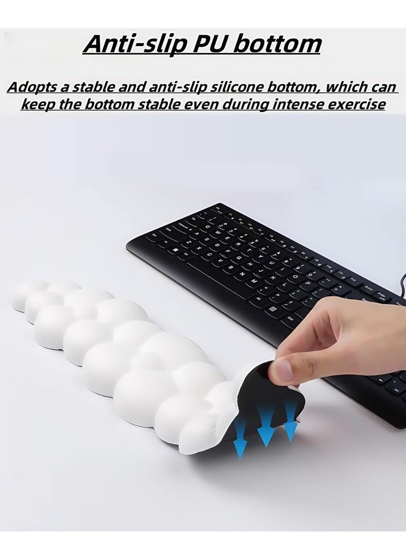 Generic Cloud keyboard wrist rest keyboard wrist rest set coaster mouse pad set memory foam wrist rest non-slip wrist rest keyboard ergonomic wrist rest for keyboard and mouse, suitable for computer, laptop  - Image 5