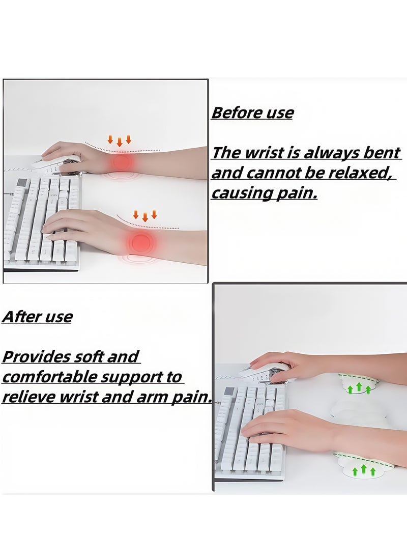 Generic Cloud keyboard wrist rest keyboard wrist rest set coaster mouse pad set memory foam wrist rest non-slip wrist rest keyboard ergonomic wrist rest for keyboard and mouse, suitable for computer, laptop  - Image 3