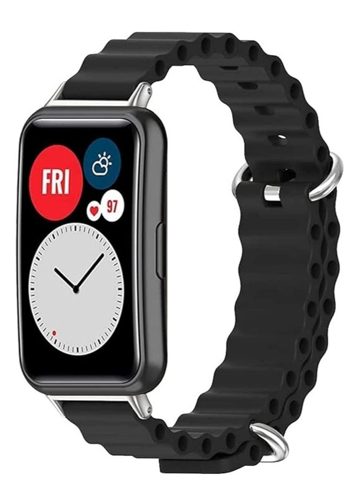 Generic - Ocean Band for Huawei Watch Fit,Adjustable Silicone Stretchy Sport Strap Women Men Replacement Wristband for Watch Fit - Image 1