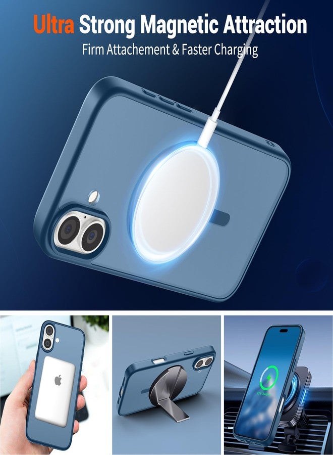 SUPFINE Magnetic for iPhone 16 Case (Compatible with MagSafe) (Military Grade Drop Protection) Slim Translucent Matte Shockproof with Anti-Fingerprint Phone Case,Deep Blue - Image 5