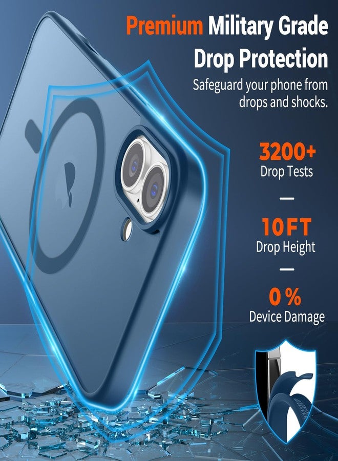 SUPFINE Magnetic for iPhone 16 Case (Compatible with MagSafe) (Military Grade Drop Protection) Slim Translucent Matte Shockproof with Anti-Fingerprint Phone Case,Deep Blue - Image 3