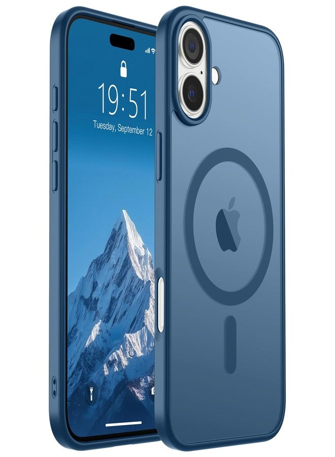 SUPFINE Magnetic for iPhone 16 Case (Compatible with MagSafe) (Military Grade Drop Protection) Slim Translucent Matte Shockproof with Anti-Fingerprint Phone Case,Deep Blue - Image 1
