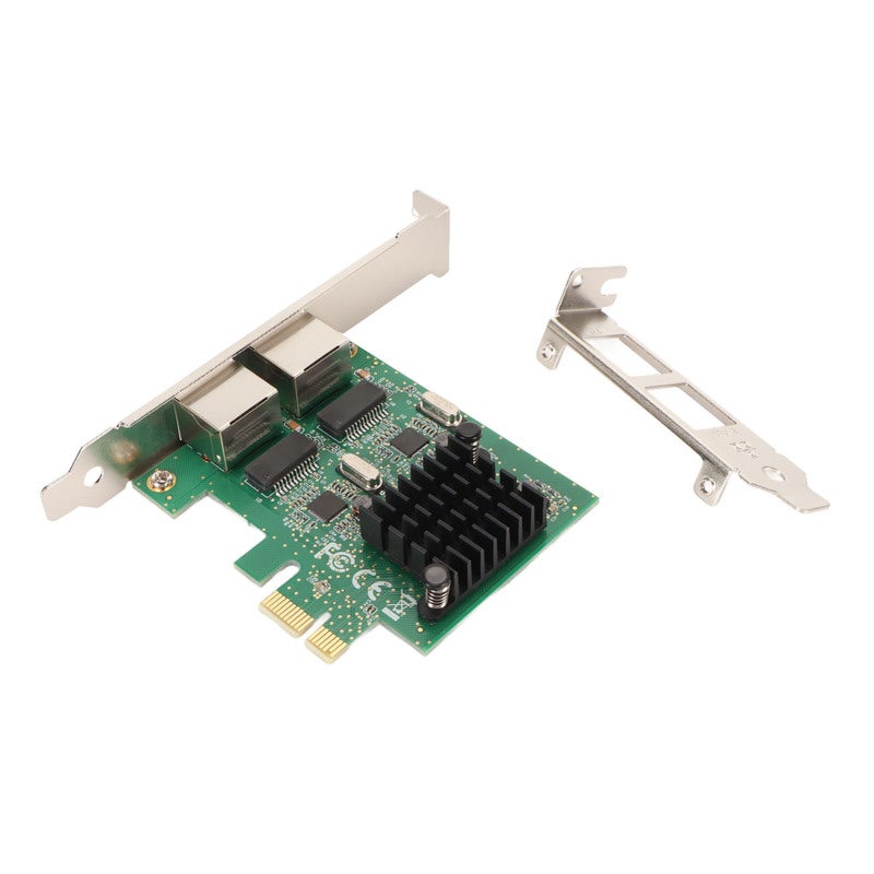 بطاقة شبكة PCIe X1 ثنائية المنافذ جيجابت إيثرنت - نقل سريع اتصال مستقر استهلاك منخفض للطاقة بطاقة محول شبكة للحواسيب الشخصية والخوادم - Image 1