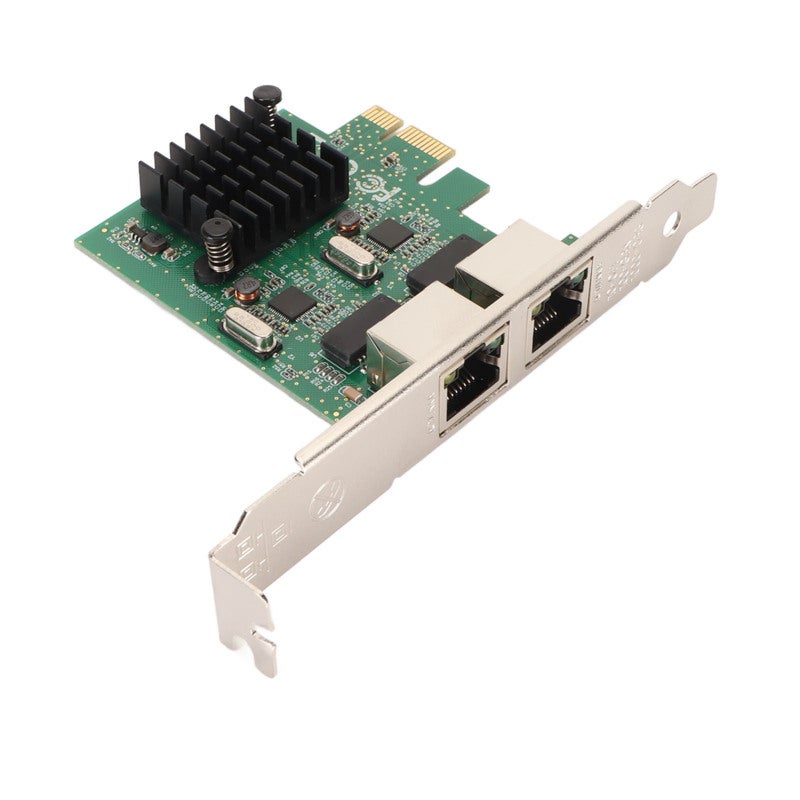 بطاقة شبكة PCIe X1 ثنائية المنافذ جيجابت إيثرنت - نقل سريع اتصال مستقر استهلاك منخفض للطاقة بطاقة محول شبكة للحواسيب الشخصية والخوادم - Image 3