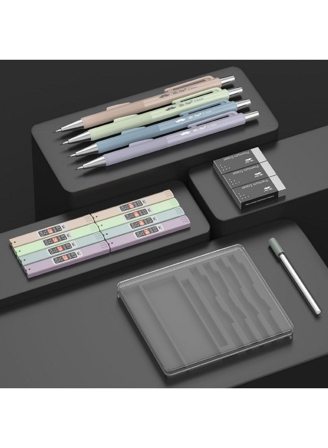 مستر. بين - مجموعة أقلام رصاص ميكانيكية باستيل، 4 قطع، مقاسين، 0.5 و0.7 مم، مجموعة أقلام رصاص ميكانيكية فاست كليك استيثيك، أقلام رصاص ميكانيكية باستيل، أقلام رصاص ميكانيكية لطيفة، أقلام رصاص - Image 3