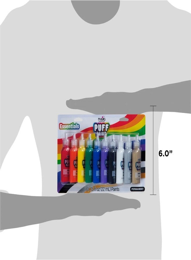Tulip Puff Paint Essential Rainbow Colors 10-pack, Multi-Surface, Premium Quality, Nontoxic & Waterproof Craft Paint, Permanent on Fabric, 10-pack - Image 5