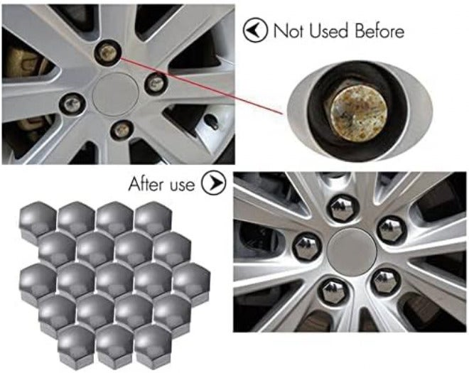 20Pcs Lug Nut Covers for Tesla Model Y Juniper 2025 2026, Wheel Nut Caps Rustproof Protector Dustproof Exterior Accessories,Grey-17mm - Image 3