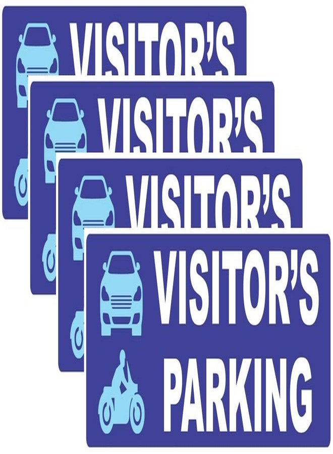 VAAIMAI Visitor'S Parking Foam Board Sticker Sign Board 12X4 Inch Vinyl UV Laminated Waterproof Blue, Pack of 4 - Image 1