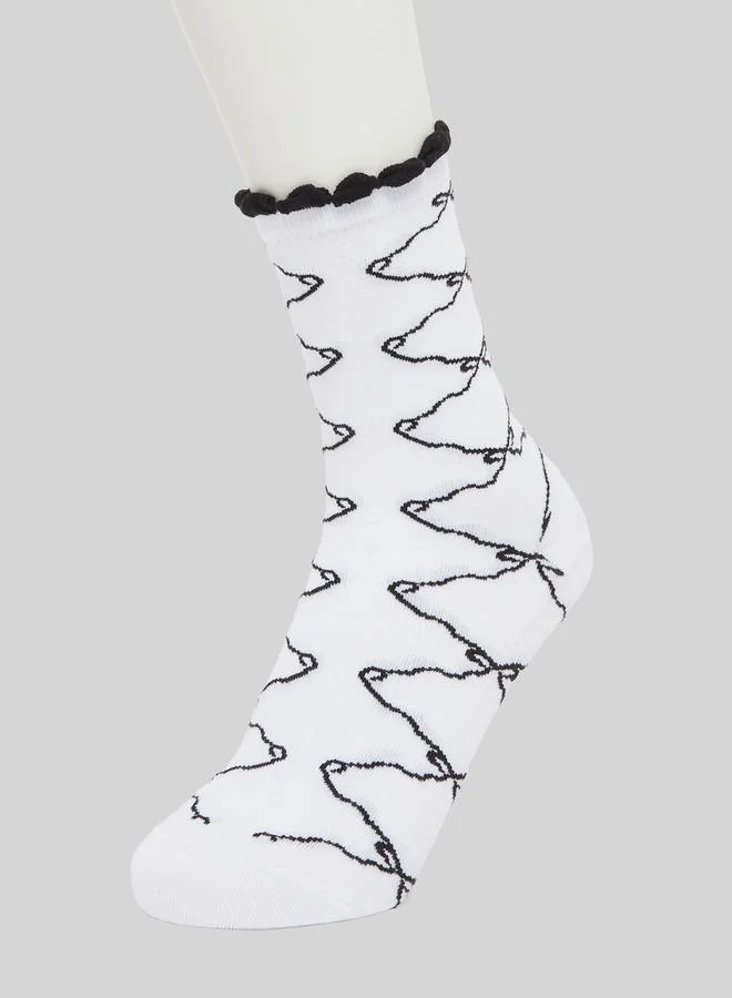 Styli Pack of 2 - Printed Crew Socks