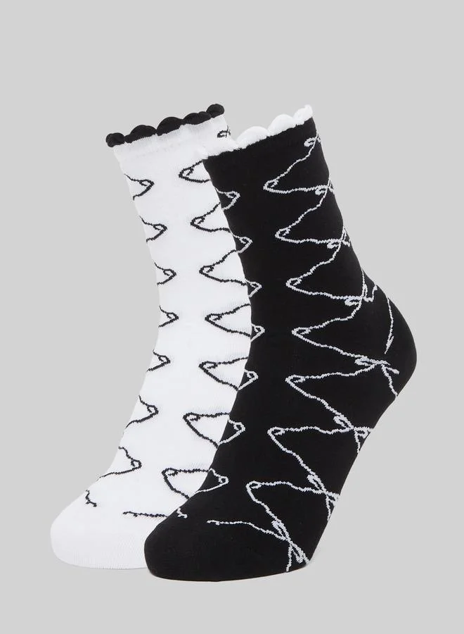 Styli Pack of 2 - Printed Crew Socks