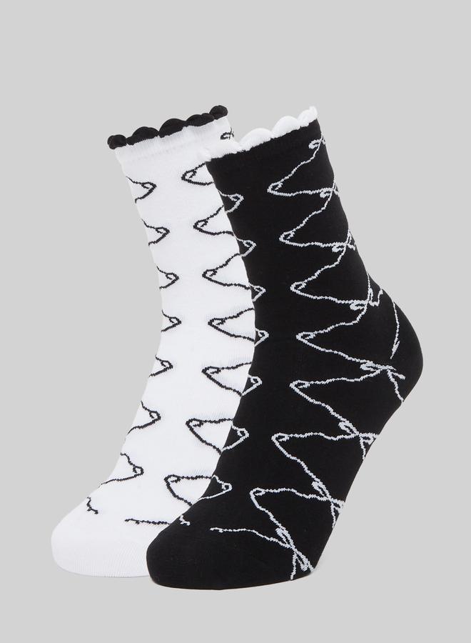 Styli Pack of 2 - Printed Crew Socks - Image 1