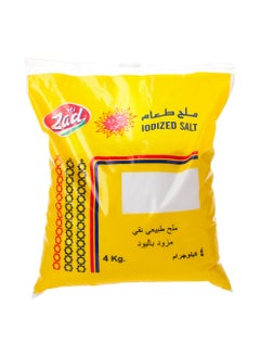 زاد زاد ملح طعام طبيعي نقي، مزود باليود، 4 كيلو غرام 