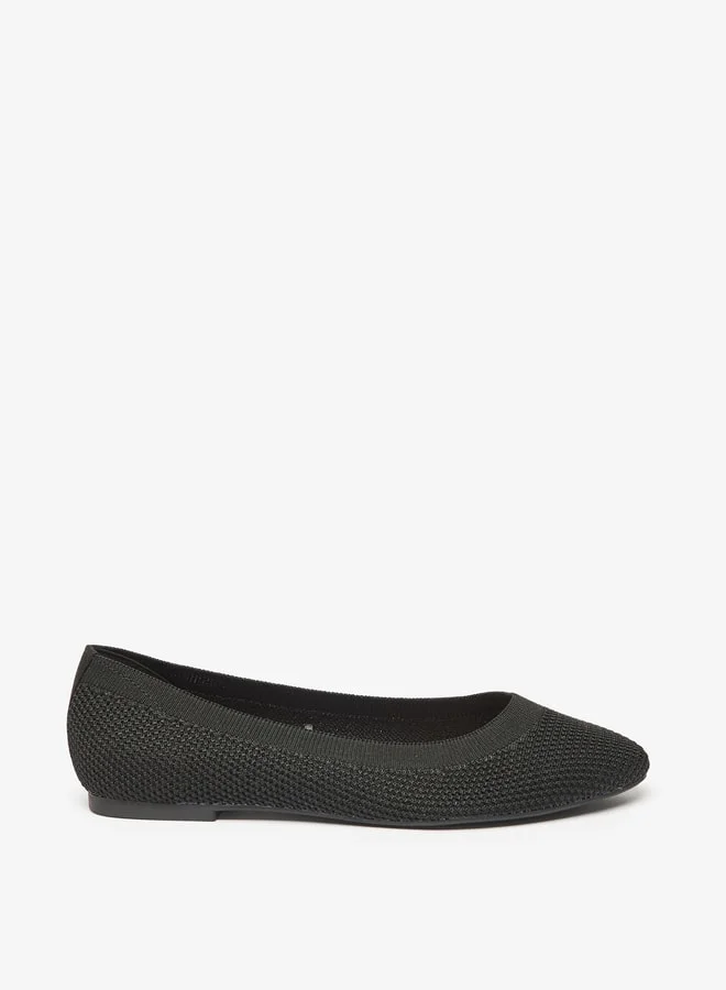 سيليست Women's Textured Slip-On Round Toe Ballerina Shoes
