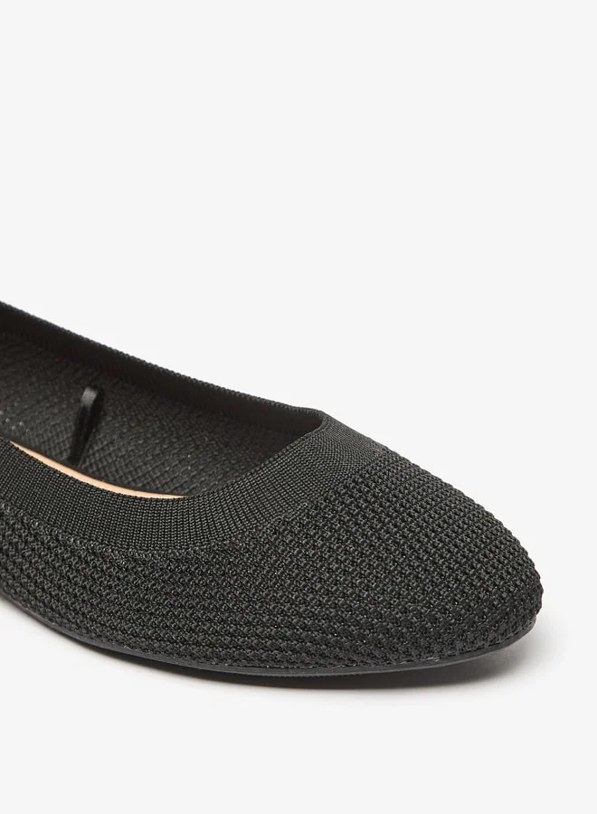 سيليست Women's Textured Slip-On Round Toe Ballerina Shoes