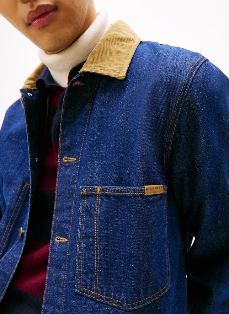 TOMMY HILFIGER Corduroy Collar Denim Chore Jacket - Image 3