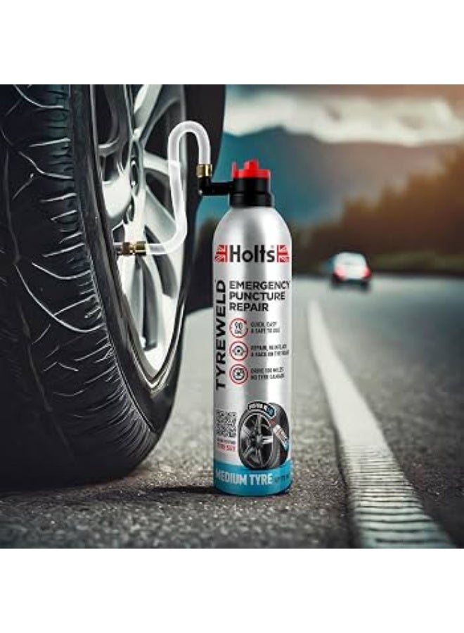 Holts Tyreweld Emergency Puncture Repair Sealant Kit - for Medium Tyre Size (400ml) - Image 2