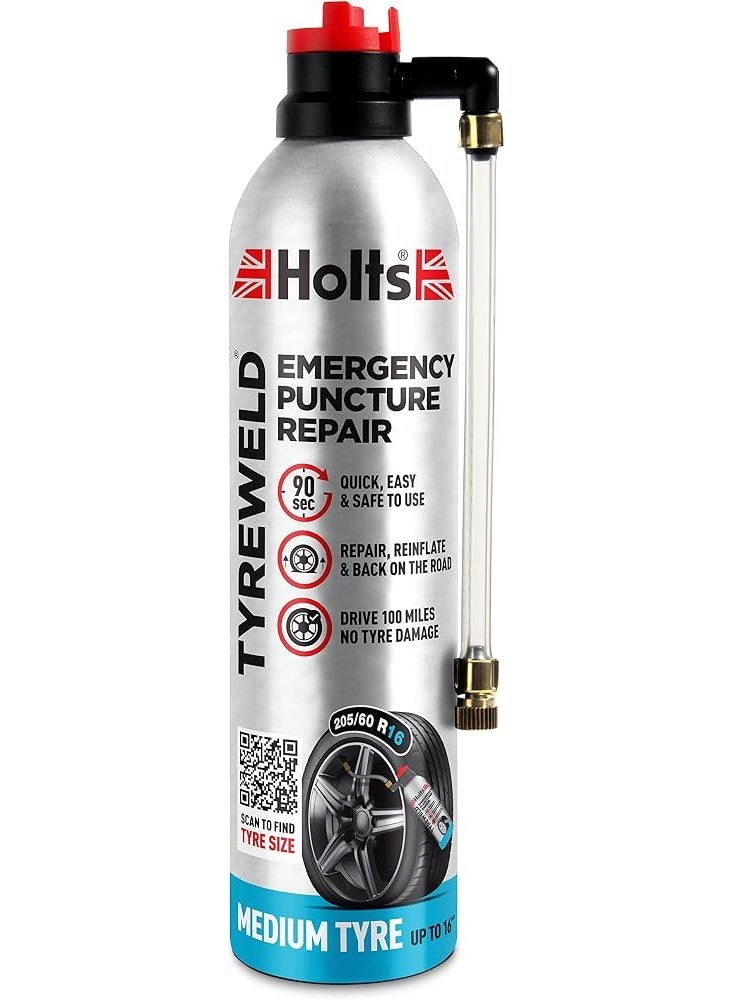 Holts Tyreweld Emergency Puncture Repair Sealant Kit - for Medium Tyre Size (400ml) - Image 1