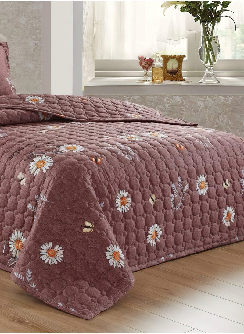 Moon 4 Pieces Compressed Floral Printed Comforter Set Single Size Includes 1 Comforter + 1 Bed sheet + 1 Pillowcase + 1 Cushioncase  - Image 3