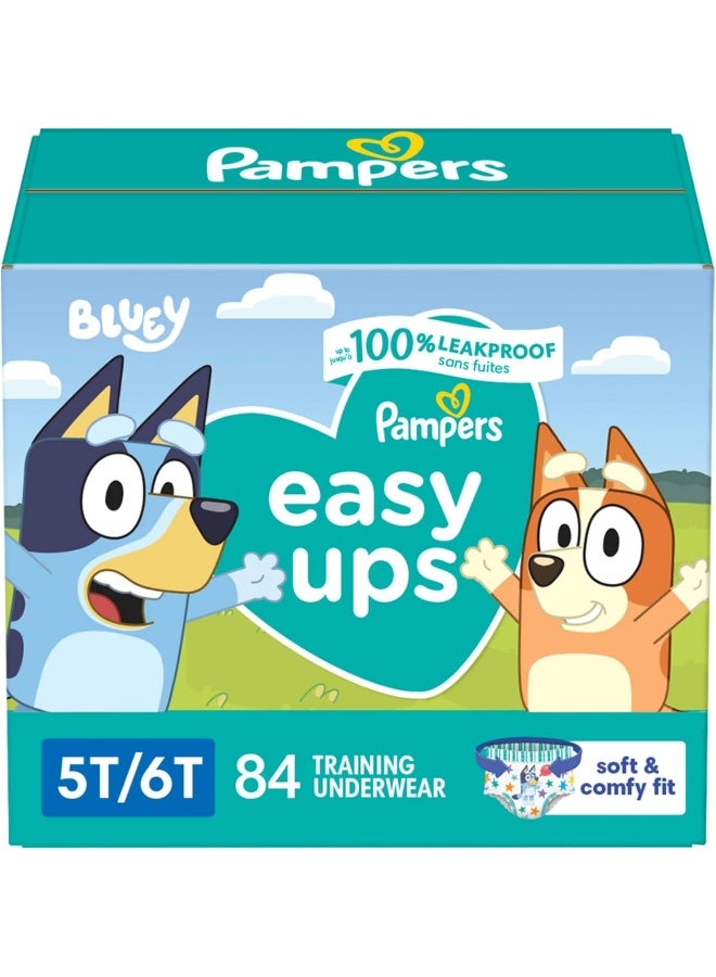 Pampers Training Pants - Easy Ups Boys & Girls Bluey - Size 5T-6T, 84 Count, Children's Potty Underwear - Image 1