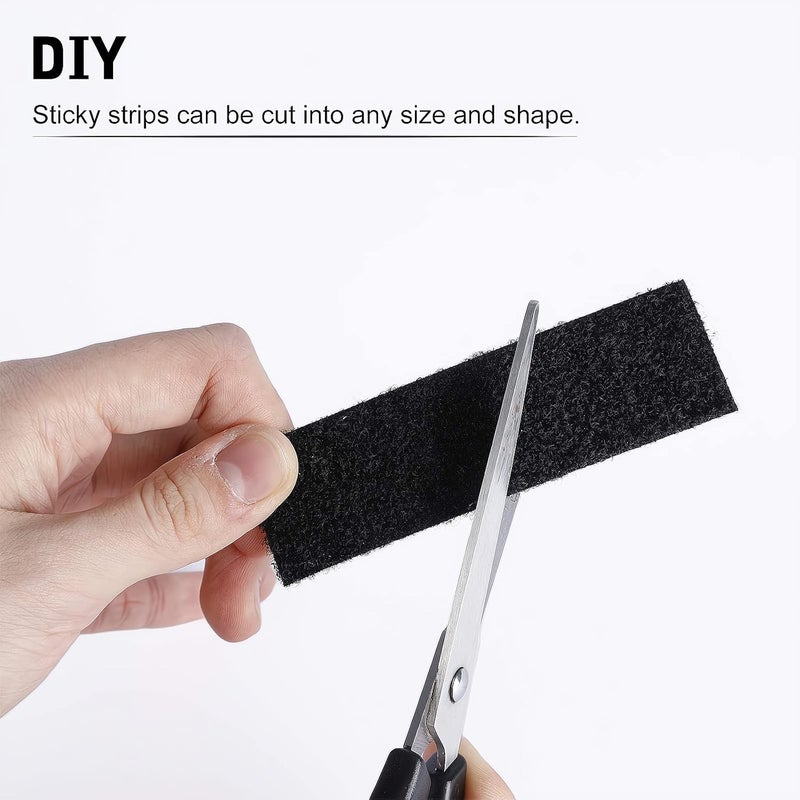 Zikra Double Sided Sticky, 32Pcs Heavy Duty Hook and Loop Tape Strips with Adhesive Sticky Back, Strength Fasten Interlocking, for Home Office - Image 4