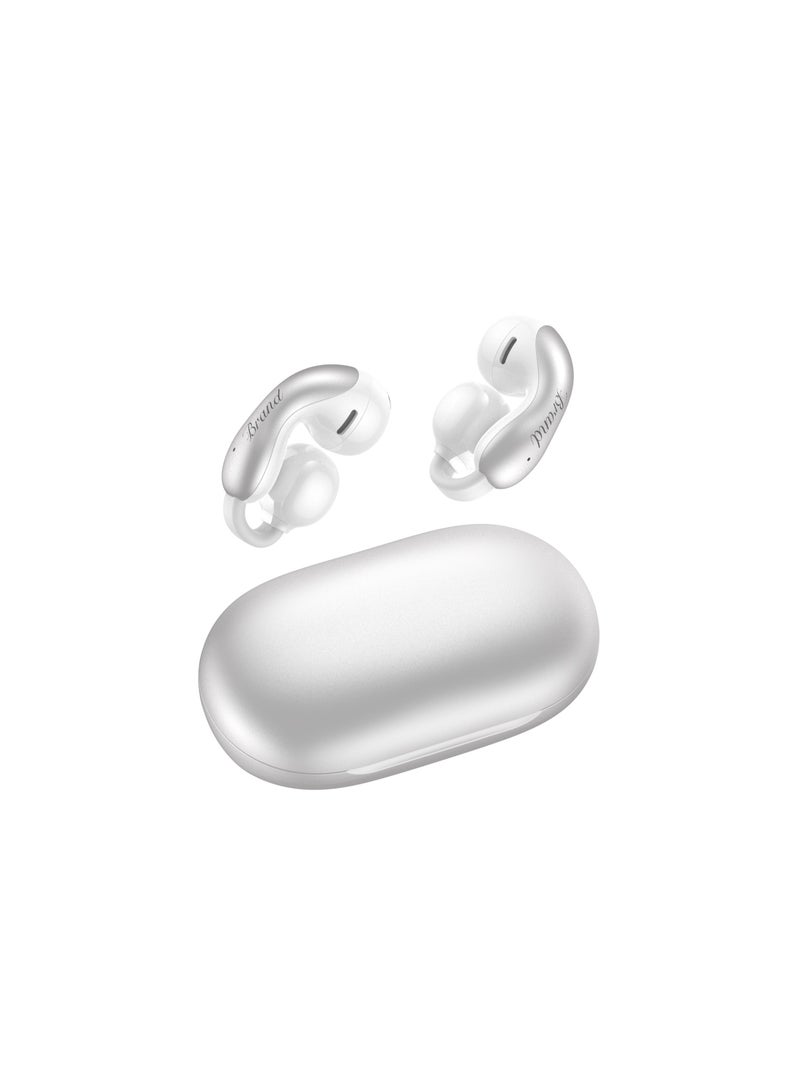 TWS Bluetooth Open-Ear Earbuds with Charging Case, Dual 13mm Copper Speakers, Touch Control, Gun Black/Silver - Image 1