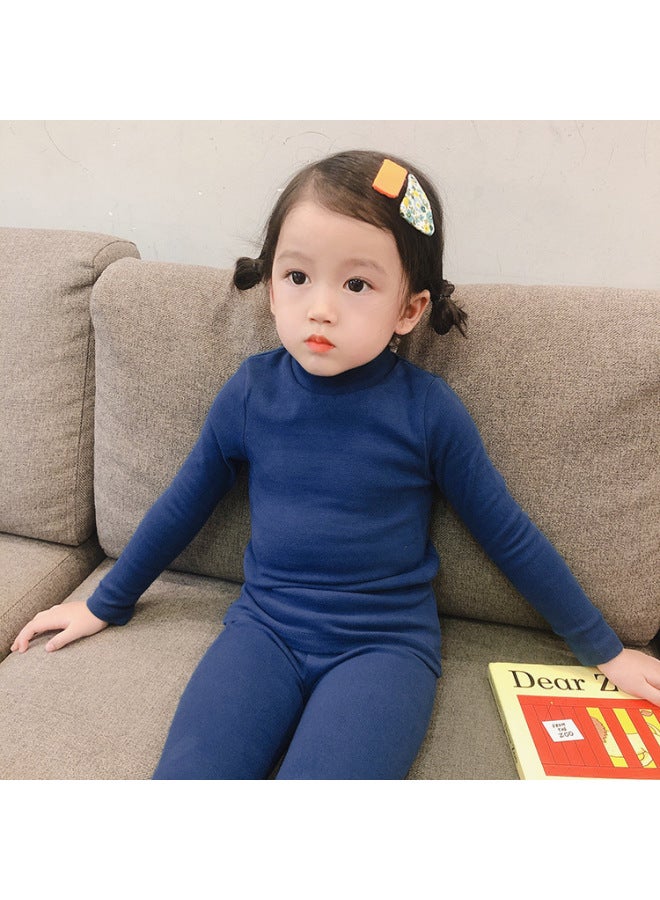 Category A Kidsren's Mid-collar White Autumn Clothes And Long Pants Autumn And Winter Girls' Clothing Kindergarten Performance Base Set Pajamas