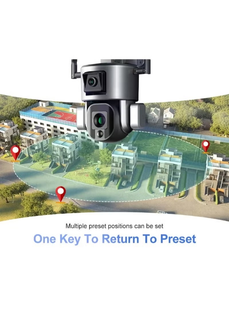 Generic 4K Dual Lenses Solar Camera, Waterproof IP66 Outdoor Security Camera, Compact And Portable Surveillance Camera, Wide Angle Lens CCTV Camera With Motion Detection, (1pc) - Image 2