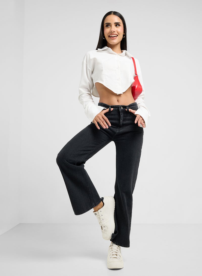 جينجر جينز مستقيم بخصر مرتفع - Image 1