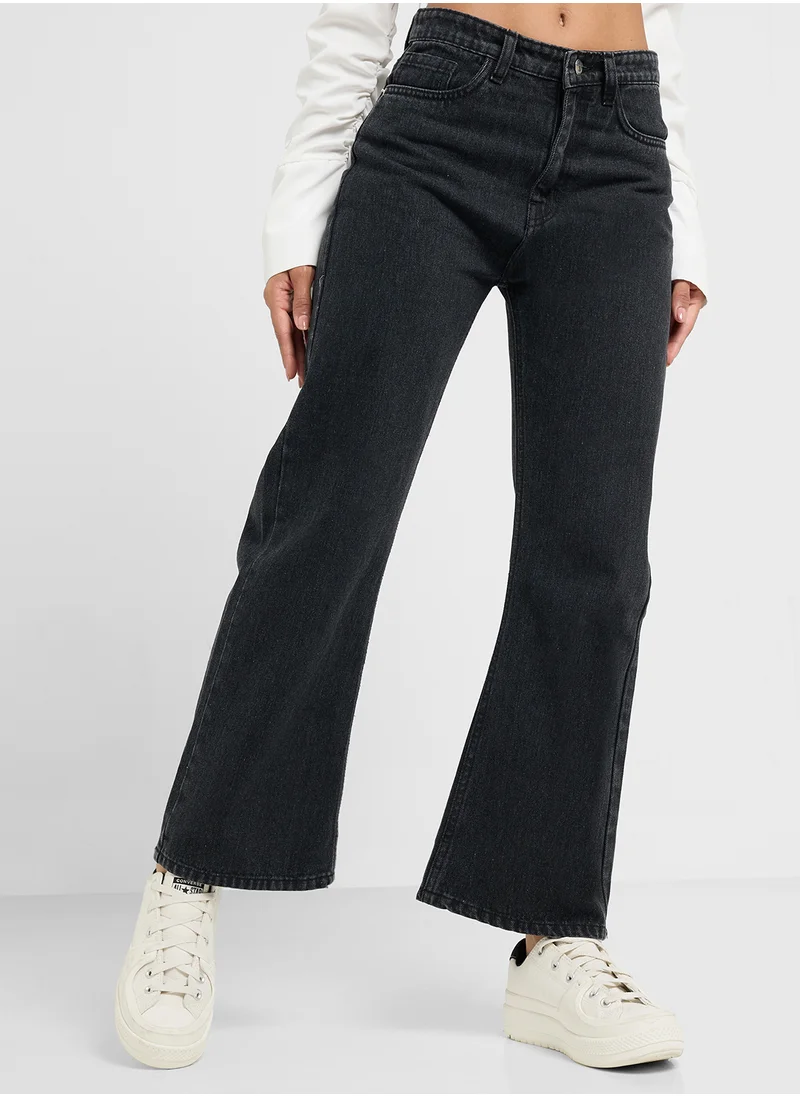 جينجر High Rise Straight Fit Jeans