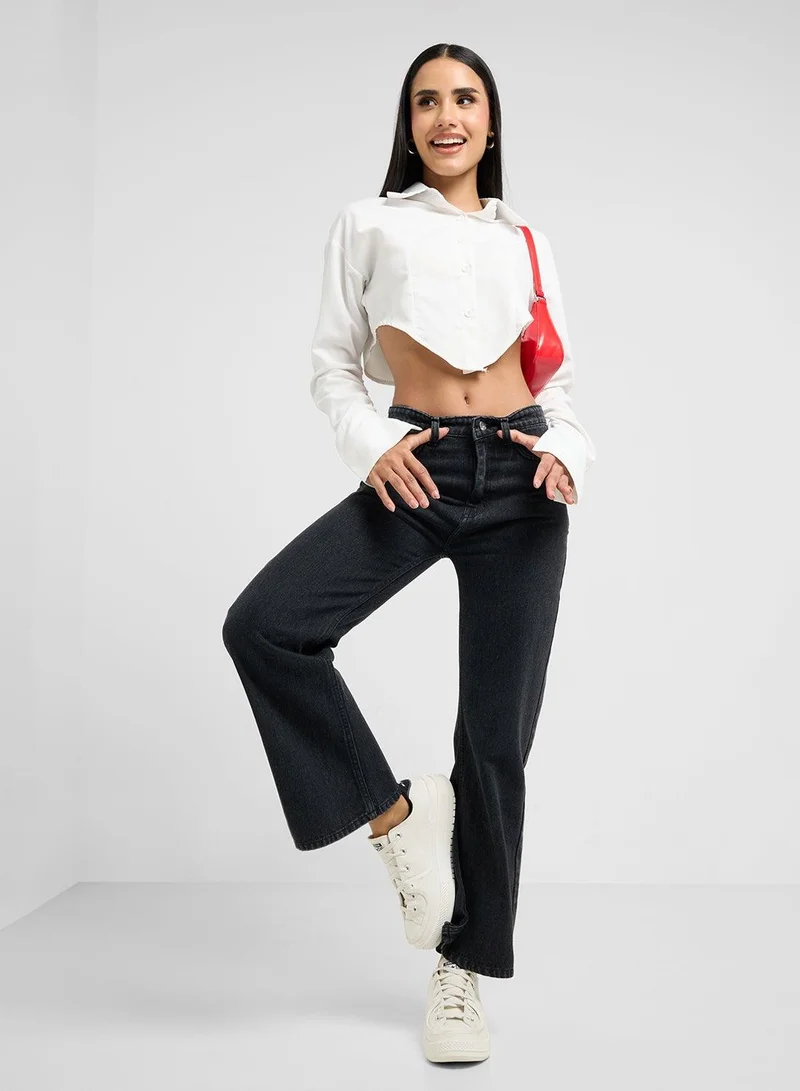 High Rise Straight Fit Jeans