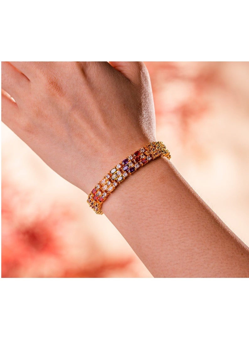 ZXING ‌Luxury Evening Bracelet for Women AAA Zircon Stone Elegant Party Wedding Boho Chic Gold Plated Chain Jewelry - Image 2