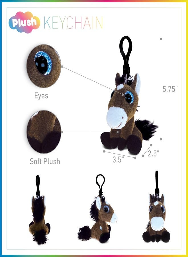Puzzled DolliBu Big Eyes Horse Stuffed Animal Toy Keychain - Soft Horse Keychain Stuffed Animals Small Charm for Backpack, Handbag and Purse, Perfect Horse Plush Animal Toys for Kids and Adults - 5.75 Inches - Image 2