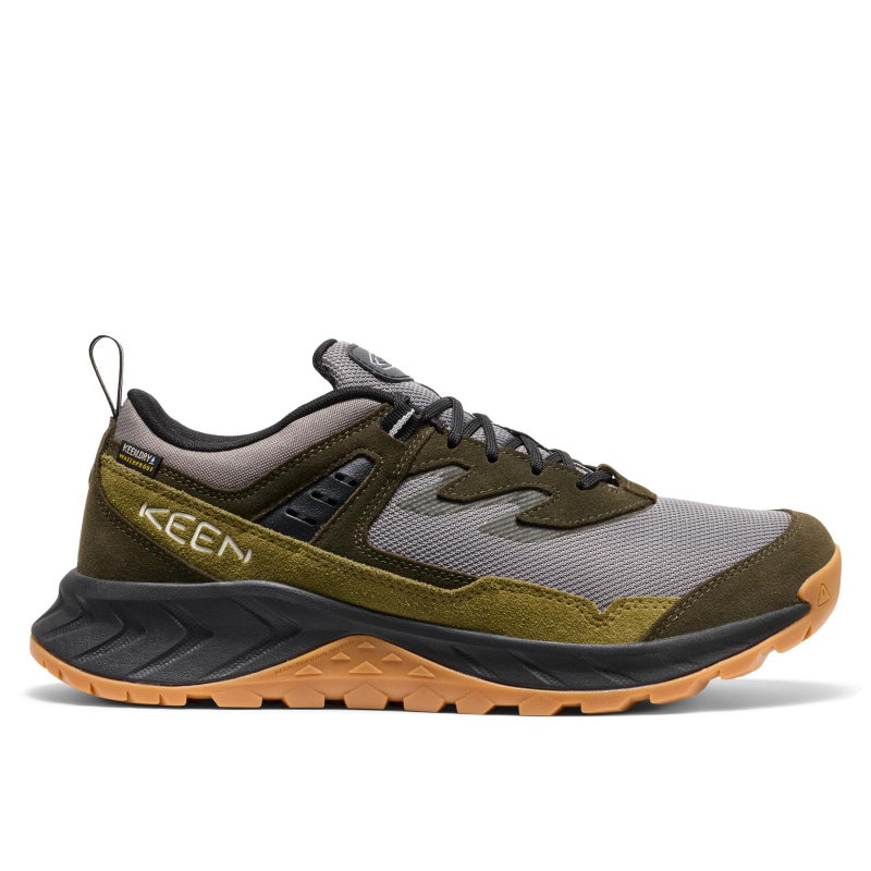 KEEN Men's Hightrail Low Height Durable Lightweight Breathable Leather Waterproof Hiking Shoes, Steel Grey/Forest Night, 11.5 - Image 2