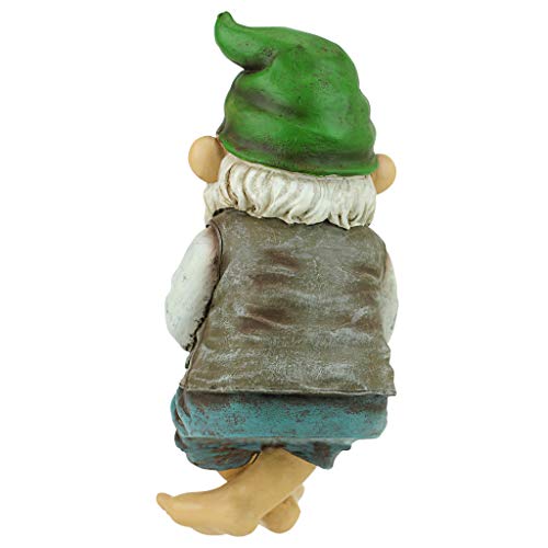 Design Toscano Ziggy with Fishing Pole Garden Gnome Indoor/Outdoor Shelf Sitter Statue, 9 Inch Tall, Cast Stone Resin, Full Color Finish - Image 5