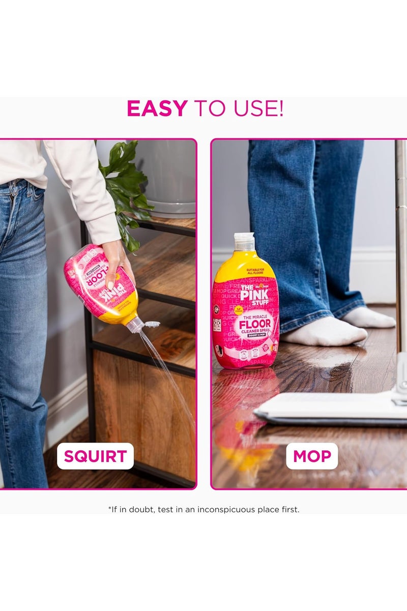 ذا بينك ستاف رذاذ منظف الأرضيات المعجزة، تركيبة سريعة الجفاف، لا يحتاج إلى ماء، مناسب للنباتيين، مناسب لجميع الأرضيات - برائحة الراوند المنعشة، 750 مل - Image 2