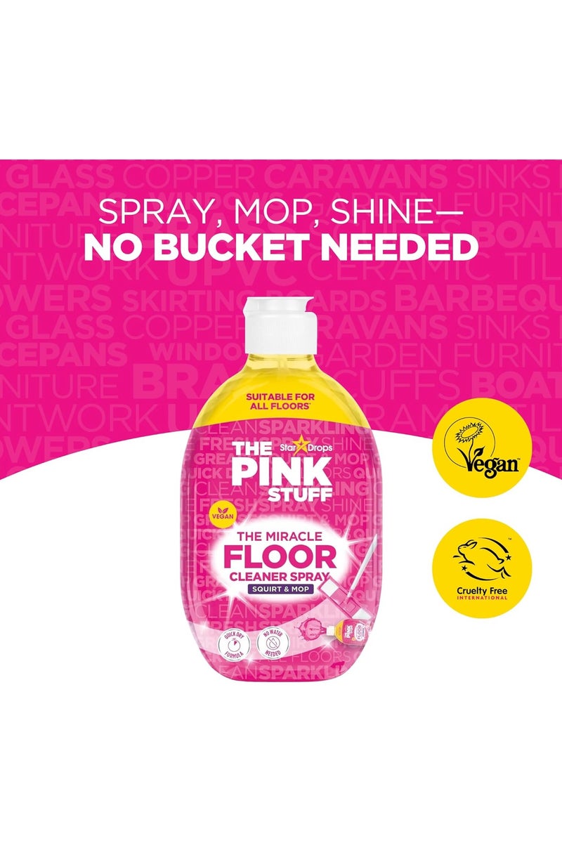 ذا بينك ستاف رذاذ منظف الأرضيات المعجزة، تركيبة سريعة الجفاف، لا يحتاج إلى ماء، مناسب للنباتيين، مناسب لجميع الأرضيات - برائحة الراوند المنعشة، 750 مل - Image 3
