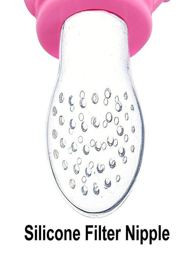FIRAGE Baby Food Feeder Pacifier for 6-24 Months | BPA-Free Fruit & Vegetable Mesh Teether | Self-Feeding Soother with Safety Lock | Pink & Purple | Easy Clean | Teething Relief | Training - Image 5
