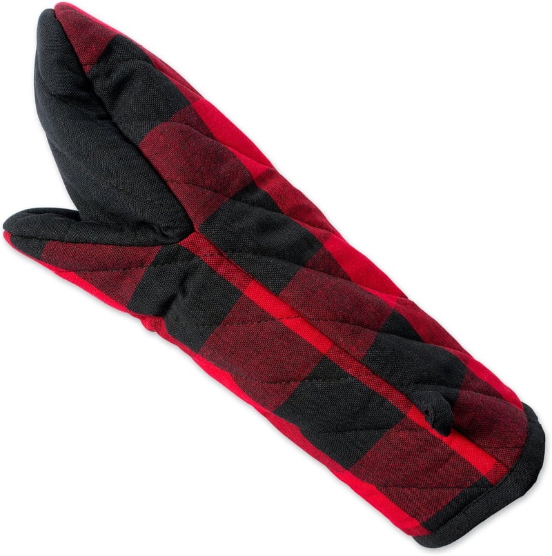 Buffalo Check Kitchen Collection, Classic Farmhouse Kitchen Set, Oven Mitt, Red & Black, 2 Piece - Image 2